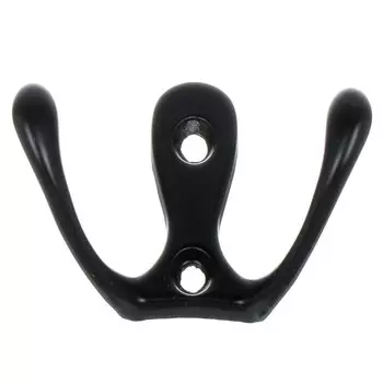Крючок-вешалка 2-рожковый, Стандарт, 002 BL, 15 437, матовый черный