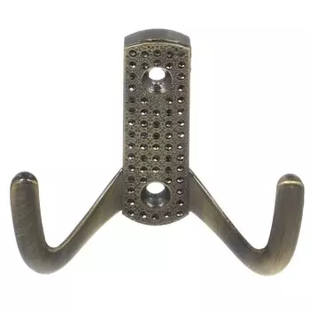 Крючок-вешалка 2-рожковый, Стандарт, 011 B AB, 10 204, старая бронза