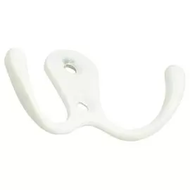 Крючок 2-рожковый большой, 302037, белый