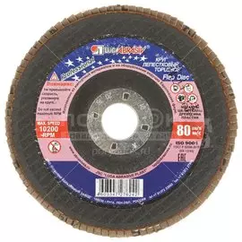 Круг лепестковый торцевой КЛТ1 для УШМ, LugaAbrasiv, диаметр 150 мм, посадочный диаметр 22 мм, зернистость A80, шлифовальный