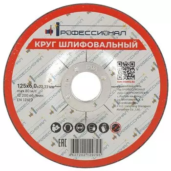 Круг шлифовальный Профессионал, 12560, диаметр 125х6 мм