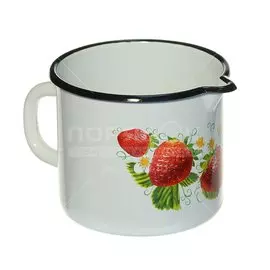 Кружка сталь, эмалированное покрытие, 1 л, с носиком, с крышкой, Керченский металлургический завод, 40204-072/4