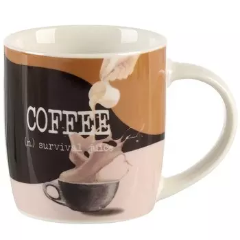 Кружка фарфор, 340 мл, Бочка Кофейные традиции, BR06/4134