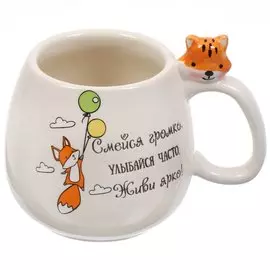 Кружка фарфор, 350 мл, Живи ярко, подарочная упаковка, Lefard, 420-104