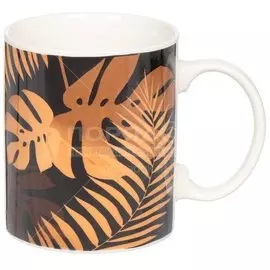 Кружка керамическая Daniks Листья шоколад-2, 350 мл