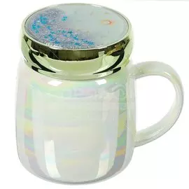 Кружка керамика, 360 мл, Перламутр, с крышкой, Y4-3792