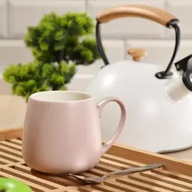 Кружка керамика, 450 мл, Бонн, Daniks, HMA8-3, пудровая