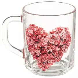 Кружка стекло, 200 мл, Green Tea Цветочное сердце, ОСЗ, 07C1335C