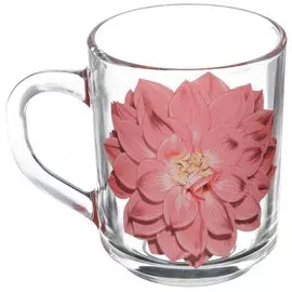 Кружка стекло, 200 мл, Green Tea Георгин красный, ОСЗ, С1335