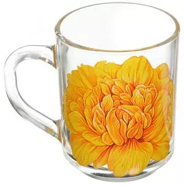 Кружка стекло, 200 мл, Green Tea Георгин желтый, ОСЗ, С1335 1/2