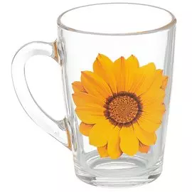 Кружка стекло, 300 мл, Капучино Георгин желтый, ОСЗ, 07С1334