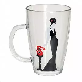 Кружка стекло, 300 мл, Red Line, Декостек, 334-Д