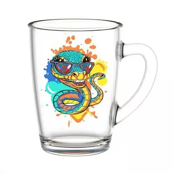 Кружка стекло, 300 мл, Символ года 2025, Декостек, 334-Д