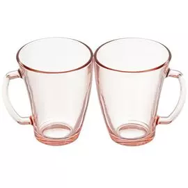 Кружка стекло, 320 мл, 2 шт, Шейп, подарочная упаковка, Luminarc, O0139, розовая