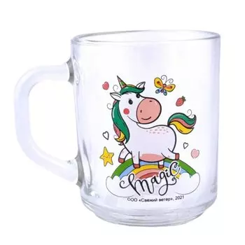 Кружка стекло, Единорог, 230 мл, 299466