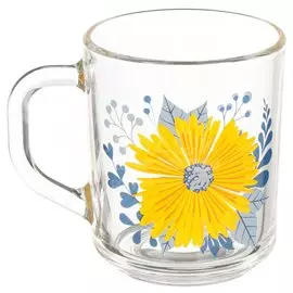 Кружка стекло, 200 мл, Green Tea Солнечные цветы, ОСЗ, 07C1335S