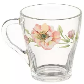 Кружка стекло, 250 мл, Грация Акварельные цветы, ОСЗ, 13C1649AF