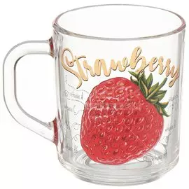 Кружка стекло, 200 мл, Green Tea Полезная клубника, ОСЗ, 07с1335
