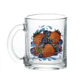 Кружка стеклянная Ягодный микс Чайная 04с1208/К, 320 мл