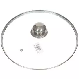 Крышка для посуды стекло, 28 см, Daniks, металлический обод, кнопка металл, HA234