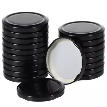 Крышка металл, 20 шт, для мал.банок с уз.горл твист-офф 66мм, Авестар, Черная, ТО66-МЧЕ-20