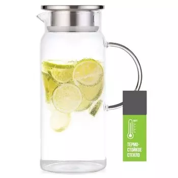 Кувшин стекло, 1.5 л, с крышкой, BJ-700