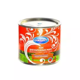 Лак Расцвет, глянцевый, алкидно-уретановый, прозрачный, для внутренних и наружных работ, 1.9 кг