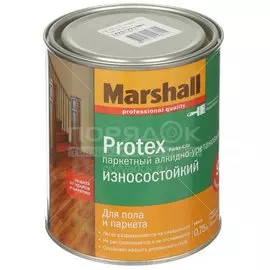 Лак Marshall, паркетный, глянцевый, алкидно-уретановый, для внутренних работ, 0.75 кг