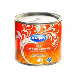 Лак Расцвет, паркетный, глянцевый, алкидно-уретановый, прозрачный, для внутренних работ, 1.9 кг