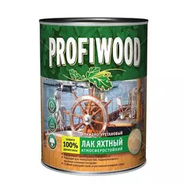 Лак Profiwood, яхтный, глянцевый, алкидно-уретановый, для внутренних и наружных работ, 2.4 кг