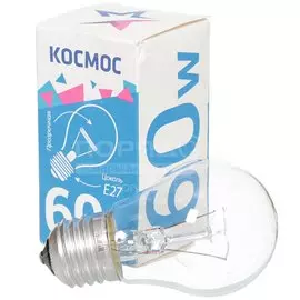 Лампа накаливания E27, 60 Вт, шар, прозрачная, Космос, LKsmSt55CL60E27v2