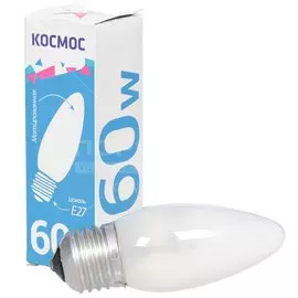 Лампа накаливания E27, 60 Вт, свеча, матовая, Космос, LKsmSCnFr60E27v2