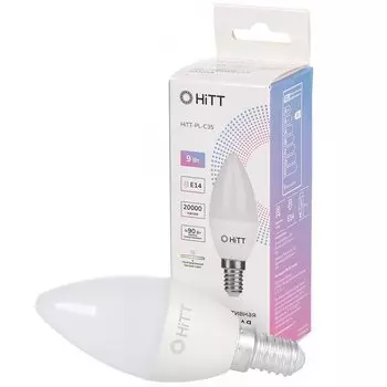 Лампа светодиодная E14, 9 Вт, 90 Вт, 230 В, свеча, 4000 К, нейтральный белый свет, HiTT, HiTT-PL-C35