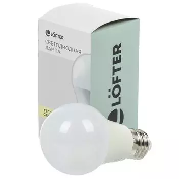 Лампа светодиодная E27, 10 Вт, 75 Вт, 220 В, груша, 3000 К, свет теплый белый, Lofter