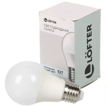Лампа светодиодная E27, 10 Вт, 75 Вт, 220 В, груша, 6500 К, холодный белый свет, Lofter