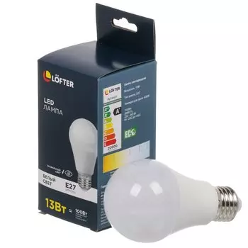 Лампа светодиодная E27, 13 Вт, 100 Вт, 220 В, груша, 4000 К, нейтральный белый свет, Lofter