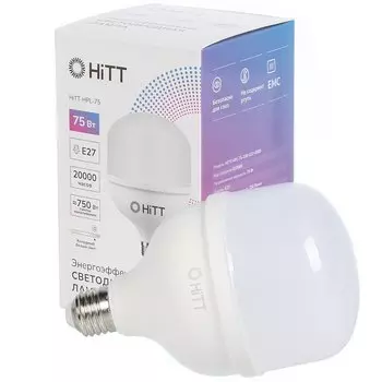 Лампа светодиодная E27, 75 Вт, 750 Вт, 230 В, 6500 К, холодный белый свет, HiTT, HiTT-HPL, высокомощный