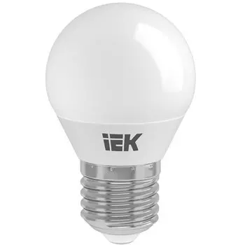 Лампа светодиодная E27, 7 Вт, 60 Вт, 230 В, шар, 3000 К, свет теплый белый, IEK, G45, LED