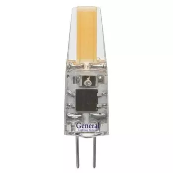 Лампа светодиодная G4, 3 Вт, 220 В, капсула, 2700 К, теплый белый свет, General Lighting Systems, COB, 651800