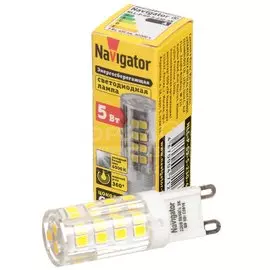 Лампа светодиодная G9, 5 Вт, 40 Вт, 220 В, капсула, 4000 К, холодный белый свет, Navigator