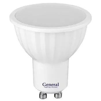 Лампа светодиодная GU10, 10 Вт, 230 В, 6500 К, холодный белый свет, General Lighting Systems, MR16, 661063