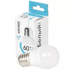 Лампа светодиодная E27, 7.5 Вт, 60 Вт, шар, 4500 К, свет холодный белый, Космос, Экономик