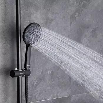 Лейка для душа пластик, черная, Gappo, G006