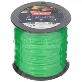 Леска для триммера Patriot Starline звезда, 2.4 мм, 400 м, зеленая