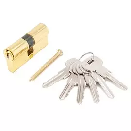 Личинка замка двери Аллюр, 70-6К BP, 1228, 70 мм, цилиндровый механизм , латунь, 6 ключей, блистер