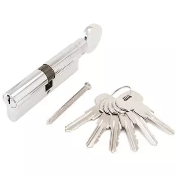 Личинка замка двери Аллюр, A.G 80-6К CP, 1 272, 80 мм, хром, латунь, 6 ключей