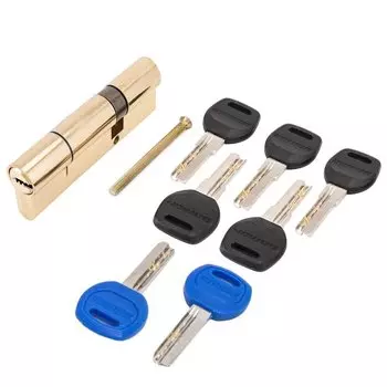 Личинка замка двери Аллюр, DL-01 100 BP, 1 289, 100 мм, золото, 5+2 перфоключей, с перекодировкой