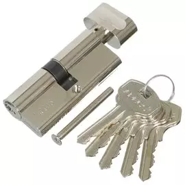 Личинка замка двери Apecs, SC-70(30С/40)-Z-С-NI/SC-70-Z-C-Ni/SC70-C-NI, 2939 35/35, 70 мм, с заверткой, никель