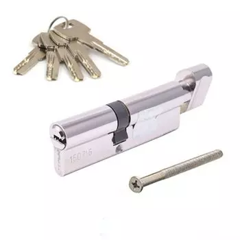 Личинка замка двери Apecs, SM-90(40/50C)-C-NI, 28622, 90 мм, с заверткой, никель