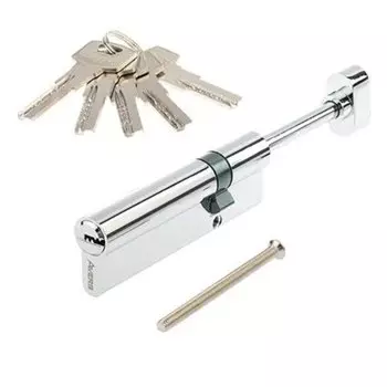 Личинка замка двери Avers, ZM-100(30S/70)-S/65-C11-CR, 33777, ЦАМ, 100 мм, с заверткой, хром